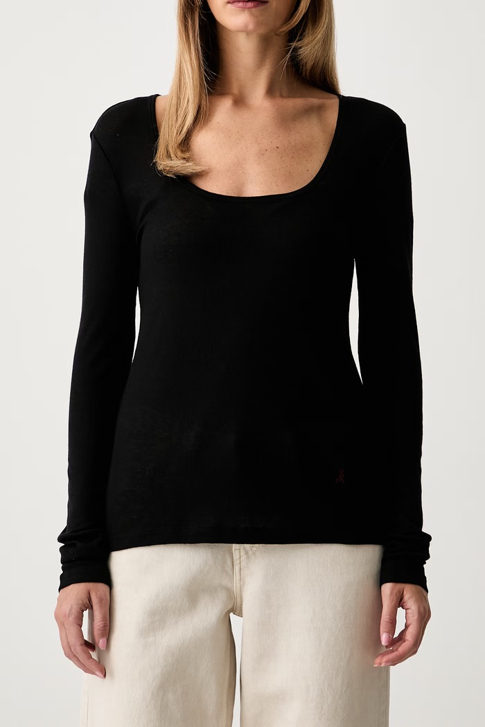 Patrizia Pepe longsleeve damski z wełną 8M0228.J0072 czarny