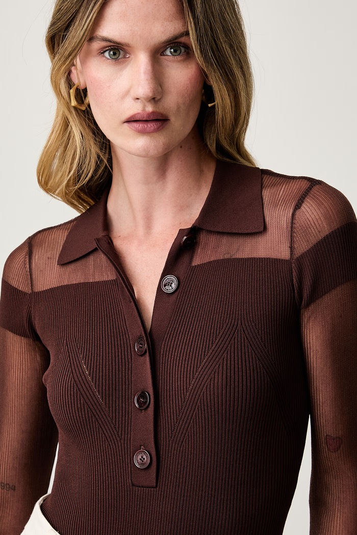 Patrizia Pepe sweter damski z wiskozą 8K0013.KK003 brązowy