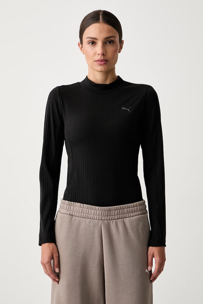 Puma longsleeve damski z bawełną HER czarny 694025