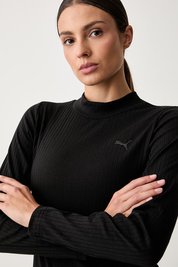 Puma longsleeve damski z bawełną HER czarny 694025