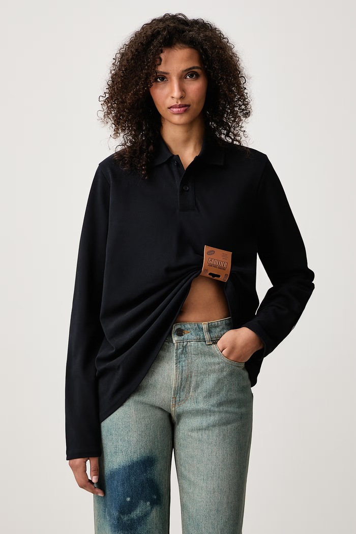 Jean Paul GAULTIER Polo damskie bawełniane granatowy 26.04.W.TO523.J077.59