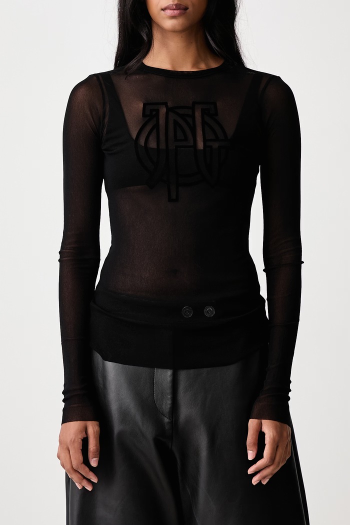 Longsleeve damski JPG Logo Jean Paul GAULTIER czarny 26.04.W.TO541.M000