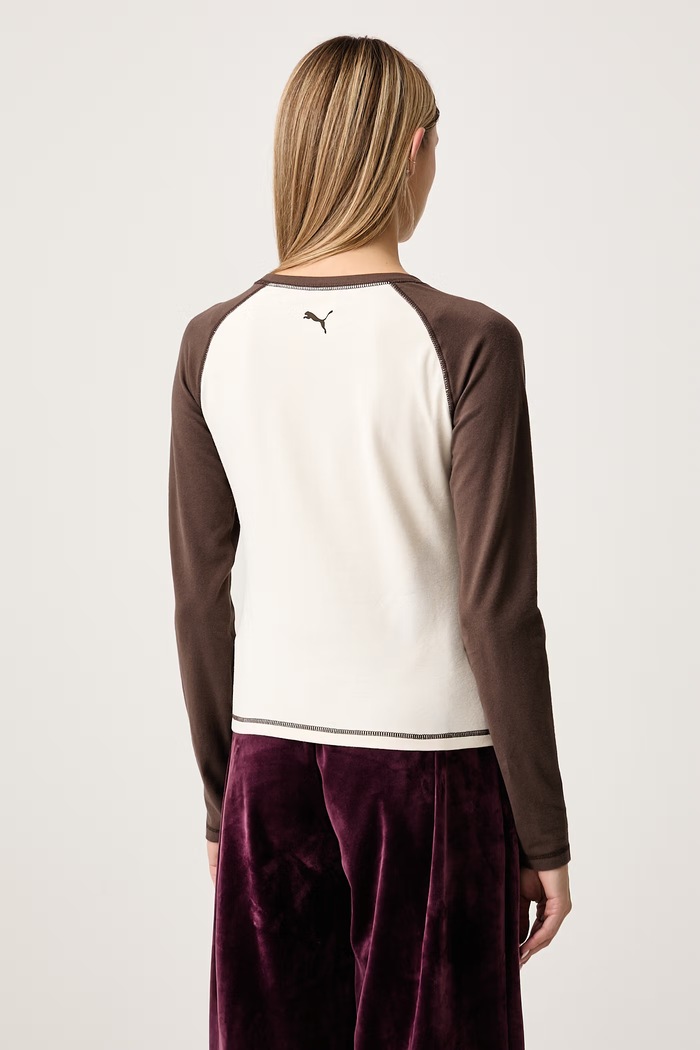 Odzież Puma Longsleeve damski bawełniany z elastanem PUMA X POWER PUFF GIRLS 638476 beżowy