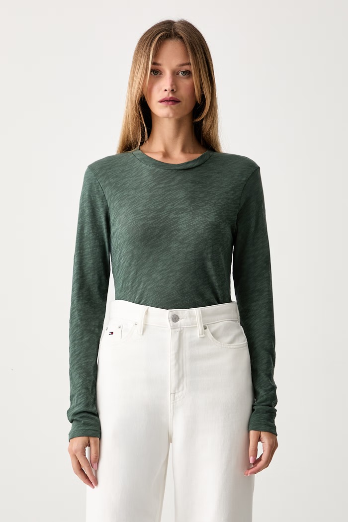 Marc O'Polo longsleeve sportowy damski bawełniany zielony 5000014799