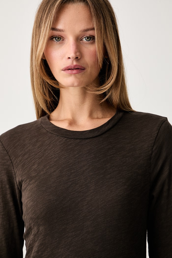 Marc O'Polo longsleeve sportowy damski bawełniany brązowy 5000014799