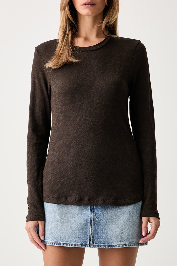 Marc O'Polo longsleeve sportowy damski bawełniany 5000014799 brązowy