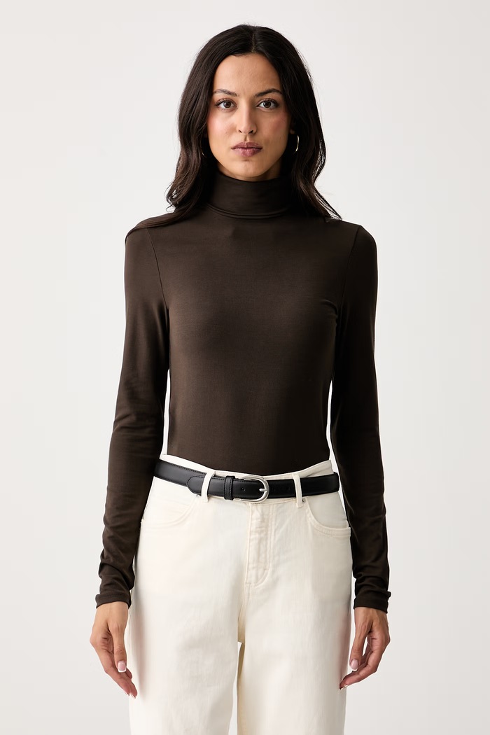 Marc O'Polo longsleeve damski z modalem brązowy 5000012921