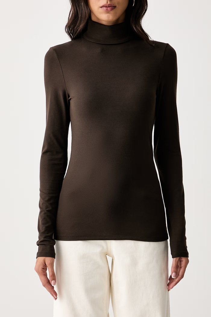 Marc O'Polo longsleeve damski z modalem brązowy 5000012921