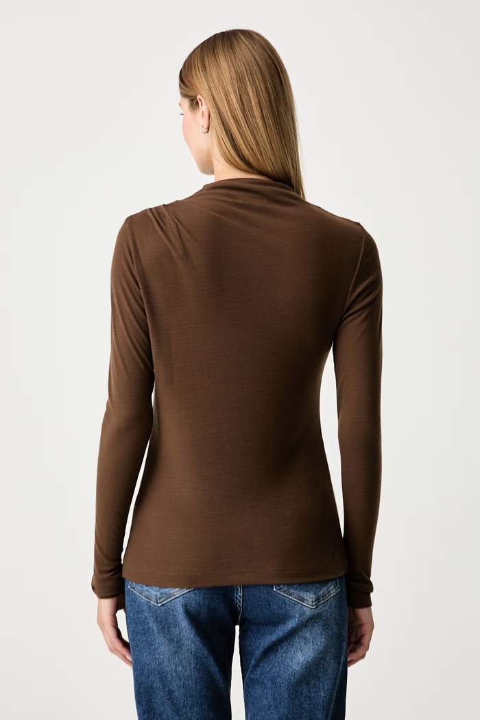 Odzież Marc O'Polo longsleeve damski z lyocellu 5000012523 brązowy
