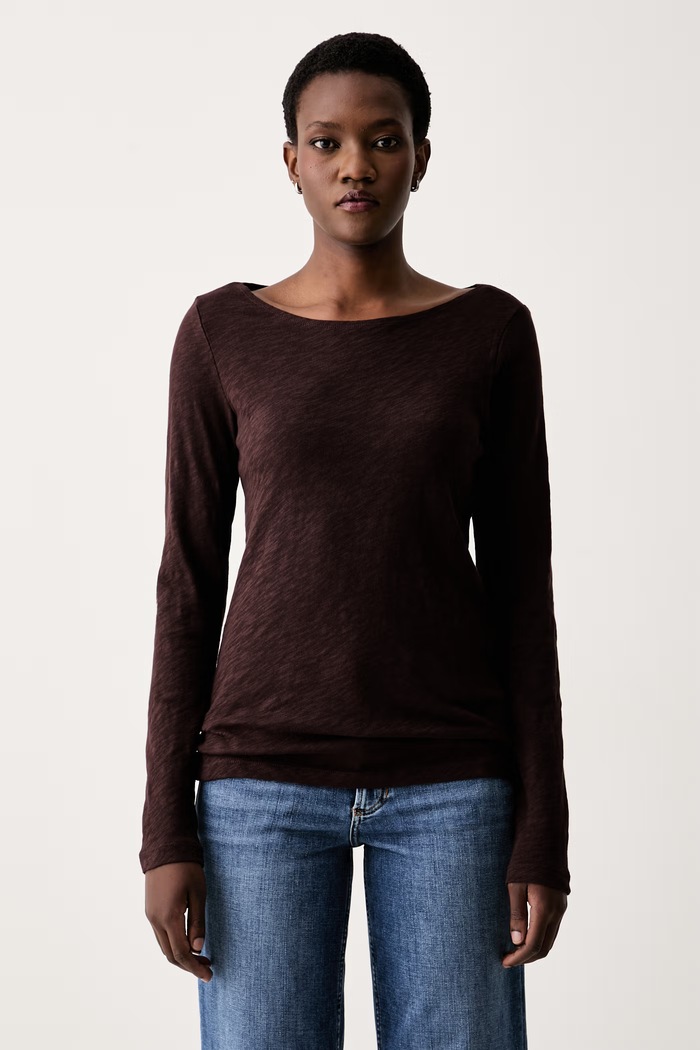 Marc O'Polo longsleeve damski bawełniany brązowy 5000012507