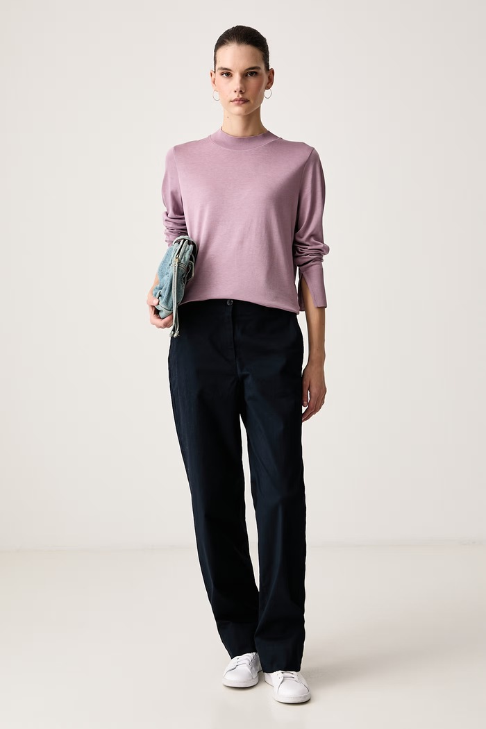 Marc O'Polo Longsleeve damski z lyocellem 5000012502 różowy AW26