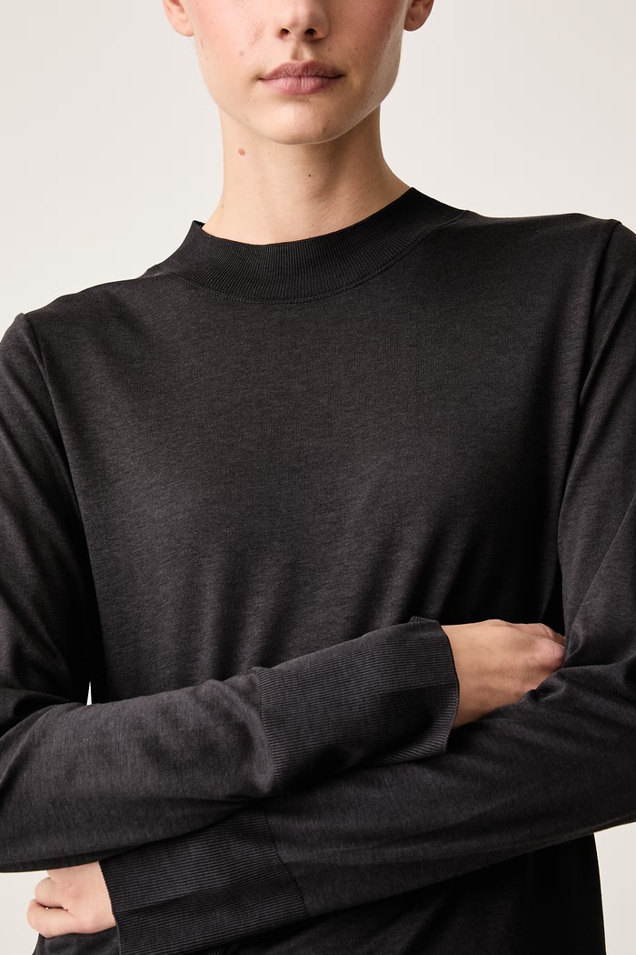 Longsleeve damski z lyocellem Marc O'Polo 5000012502 szary