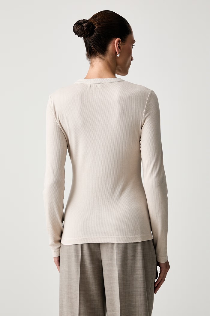 Odzież Marc O'Polo longsleeve damski z lyocellem 5000012501 beżowy