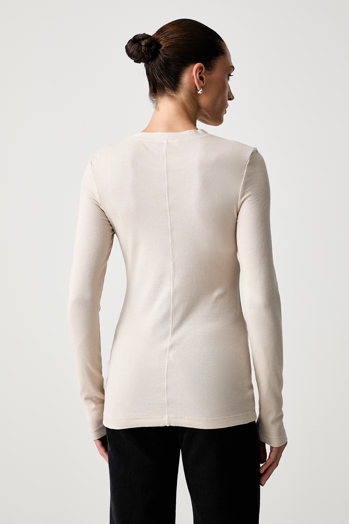 Odzież Marc O'Polo longsleeve damski z lyocellem 5000012500 beżowy