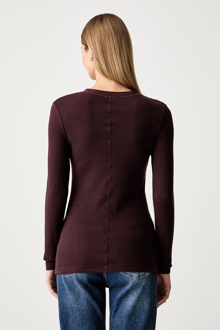 Odzież Marc O'Polo longsleeve damski z lyocellem 5000012500 bordowy