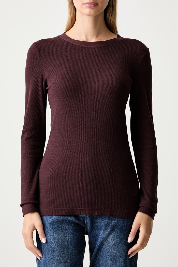 Marc O'Polo longsleeve damski z lyocellem 5000012500 bordowy