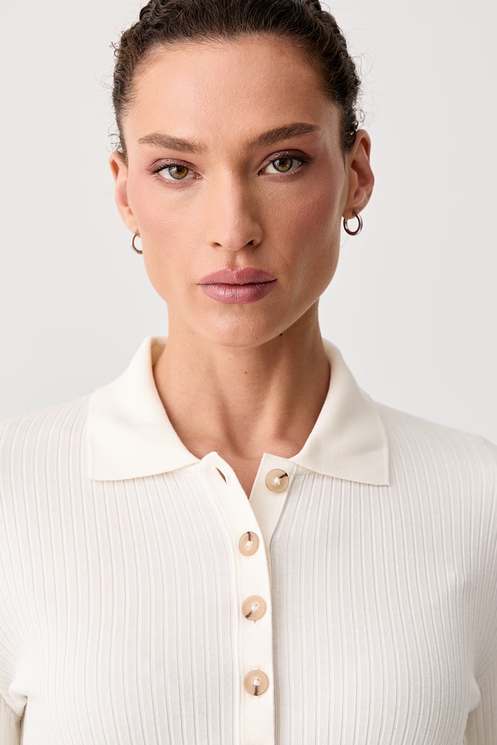 Marc O'Polo longsleeve damski z bawełną beżowy 5000012420