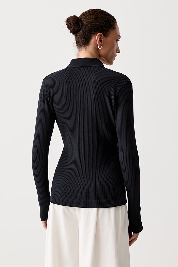 Odzież Marc O'Polo longsleeve damski z bawełną 5000012420 granatowy
