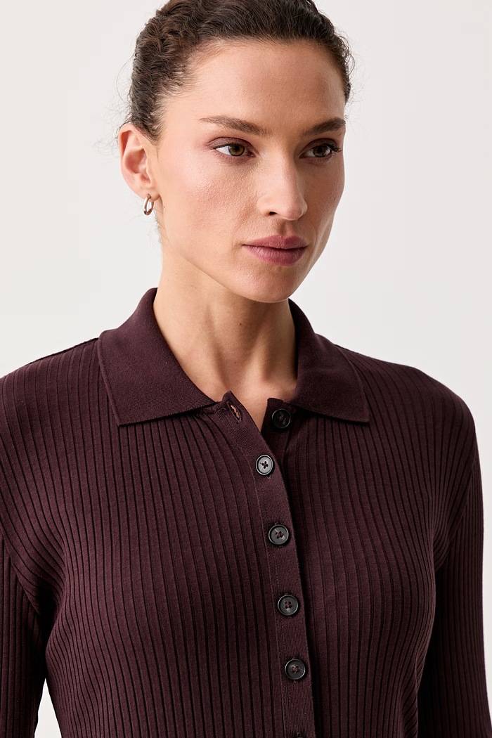 Marc O'Polo longsleeve damski z bawełną bordowy 5000012420