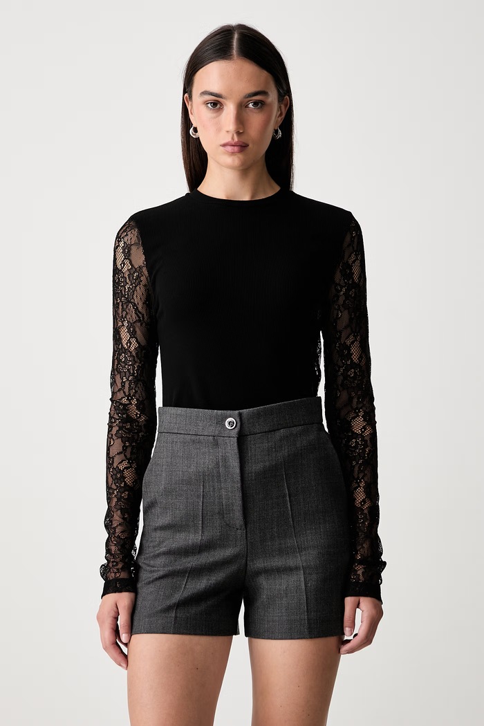 Pinko longsleeve damski z dodatkiem wełny czarny 107524.A3K6