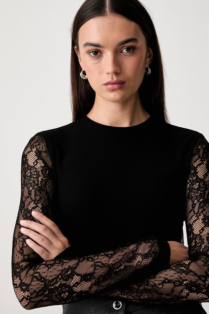 Pinko longsleeve damski z dodatkiem wełny czarny 107524.A3K6