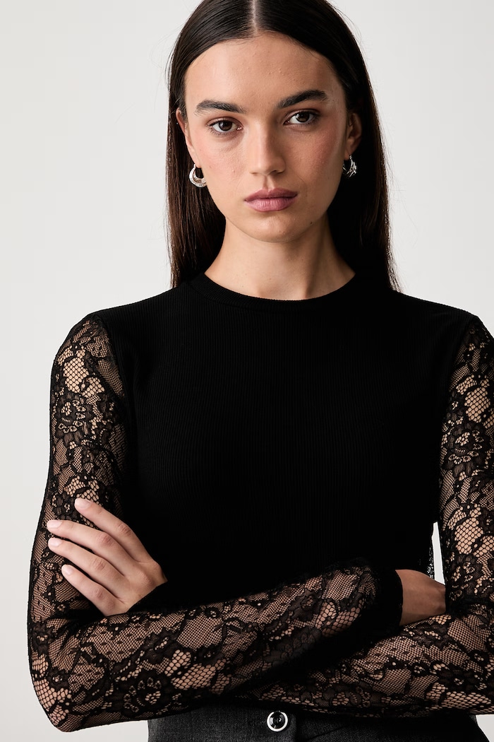 Pinko longsleeve damski z dodatkiem wełny czarny 107524.A3K6