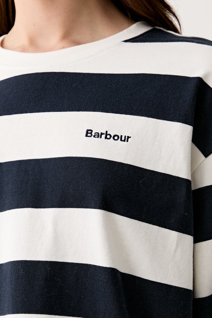 Barbour longsleeve pentru femei din bumbac Cartmel LML0933 alb