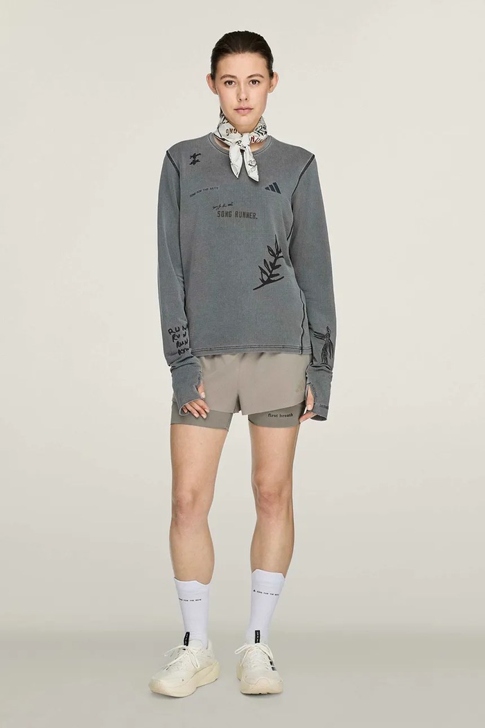 adidas Originals Longsleeve damski z lyocellem Adidas Running x Song For The Mute KY3103 szary AW26