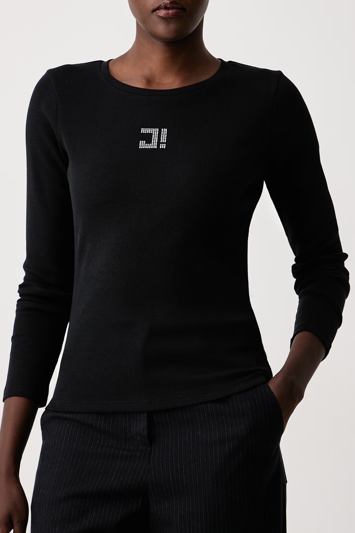 Longsleeve damski bawełniany z elastanem Joop! 30104578 czarny