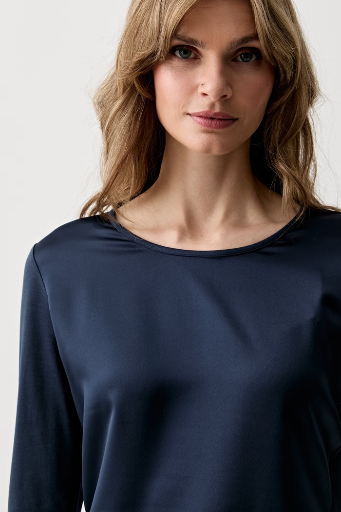 Joop! longsleeve pentru femei, cu vâscoză bleumarin 30103280