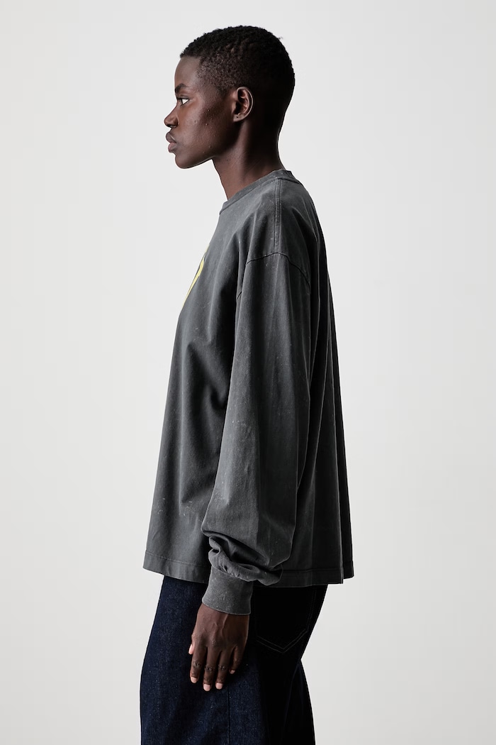GANNI longsleeve damski bawełniany szary A1050233