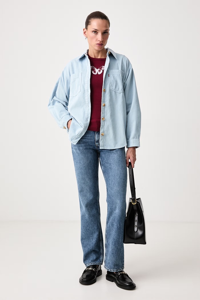 Levi's Majica z dolgimi rokavi ženska z bombažem GR HAYES LS 008CQ rdeča AW26