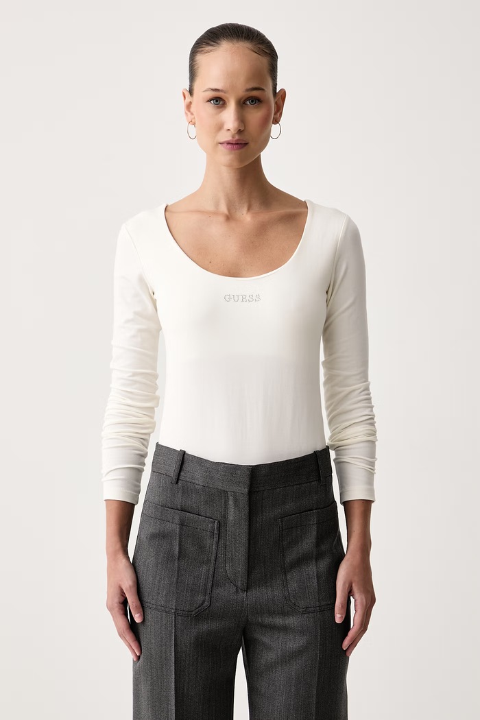 Guess Body pentru femei cu bumbac GRETA bej V6BP12.K6916