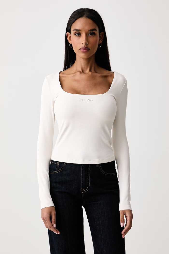 Guess Longsleeve damski LOTUS beżowy V6BP05.K6318