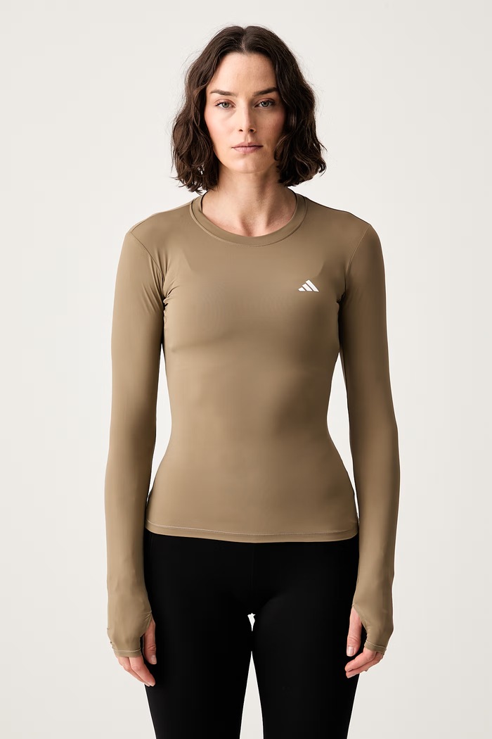 adidas Performance longsleeve treningowy damski Essentials beżowy KQ8388