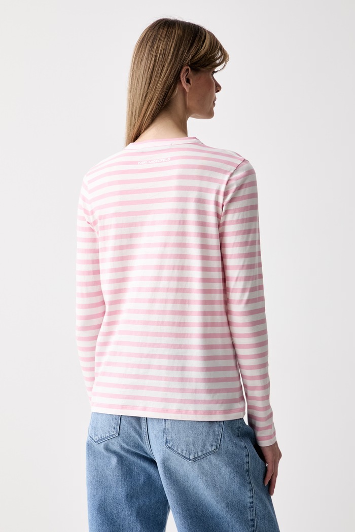 Odzież Karl Lagerfeld longsleeve damski bawełniany IKON B3W17043 różowy