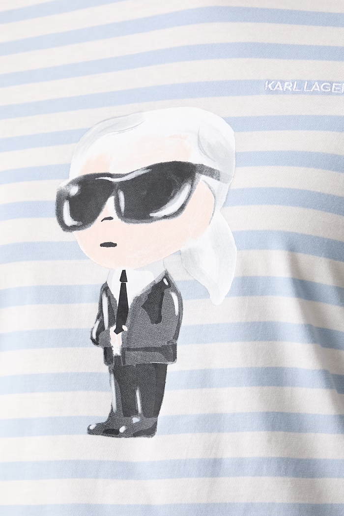 Karl Lagerfeld tričko s dlhým rukávom dámske bavlnené IKON B3W17043 modrá
