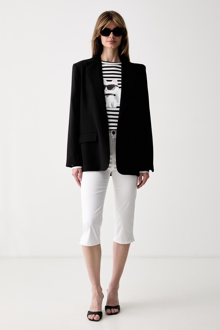 Karl Lagerfeld longsleeve damski bawełniany IKON B3W17043 czarny AW26