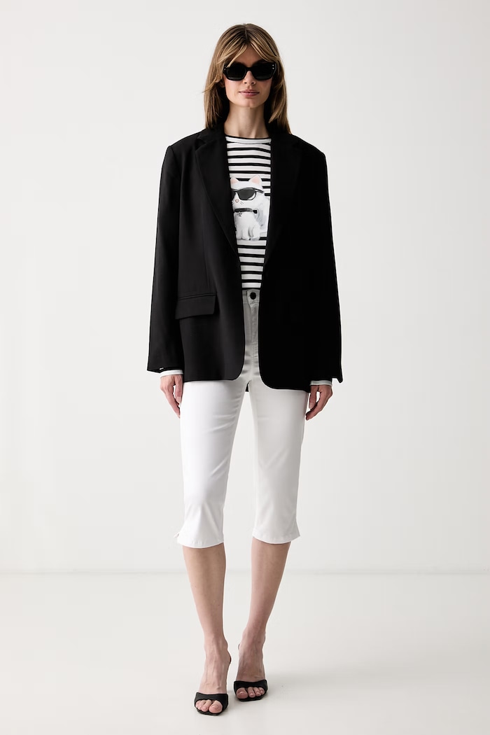 Karl Lagerfeld longsleeve damski bawełniany IKON B3W17043 czarny AW26