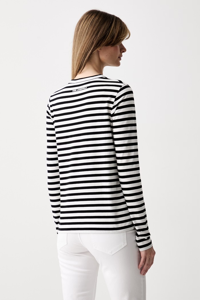 Odzież Karl Lagerfeld longsleeve damski bawełniany IKON B3W17043 czarny