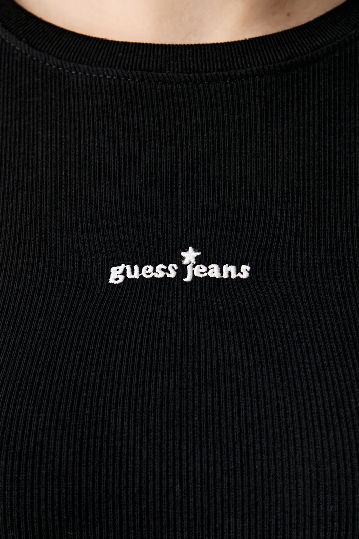 Guess Jeans longsleeve damski bawełniany z elastanem W6YP14.K3821 czarny