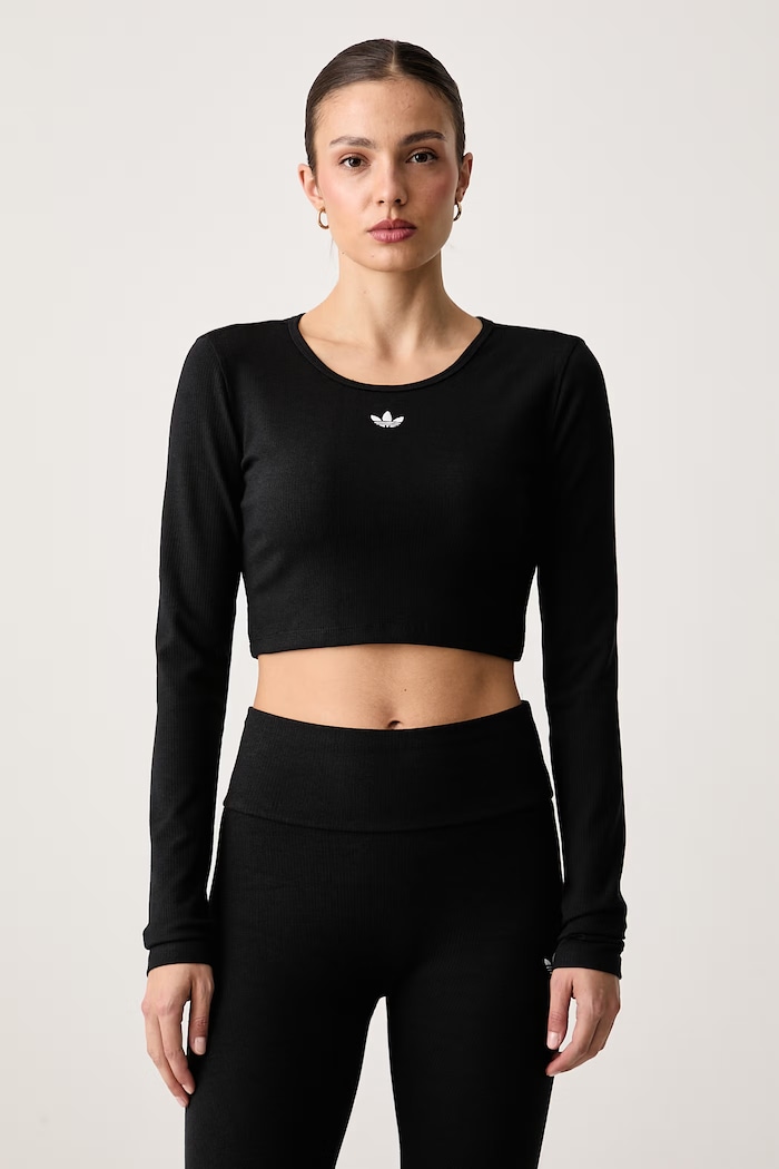 adidas Originals A maniche lunghe da donna Essentials nero KR1098