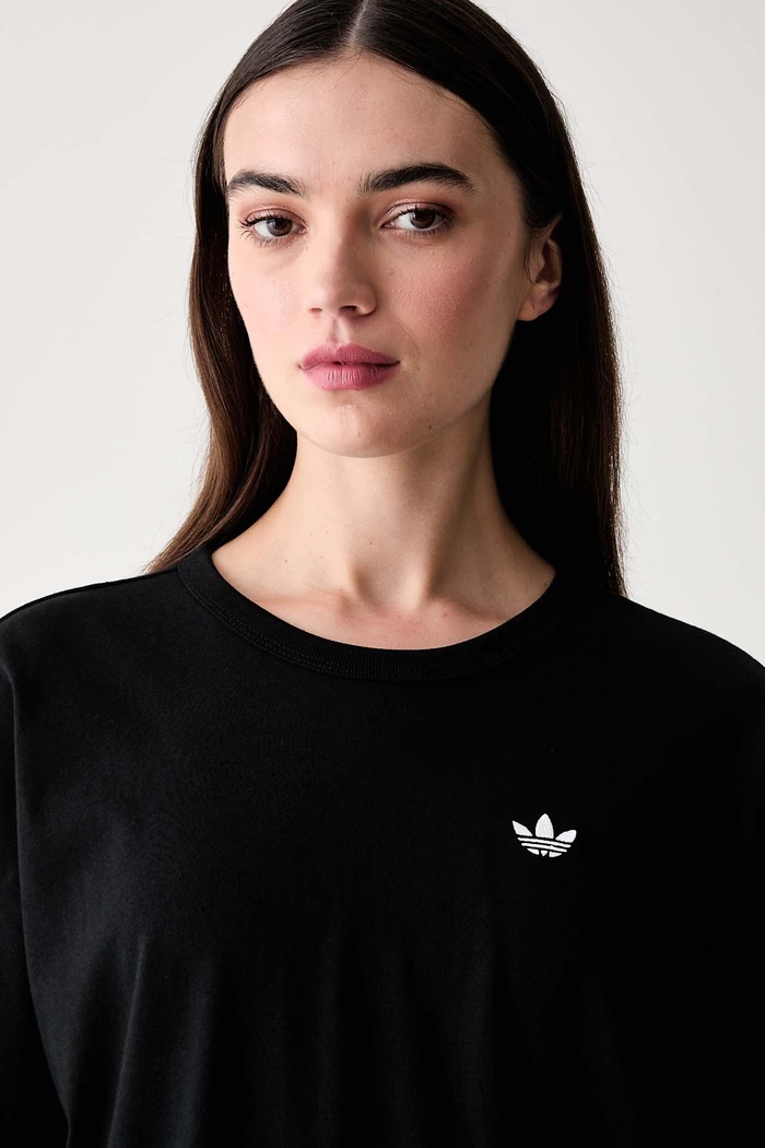 Tričko s dlhým rukávom dámske bavlnené Essentials adidas Originals KQ6727 čierna