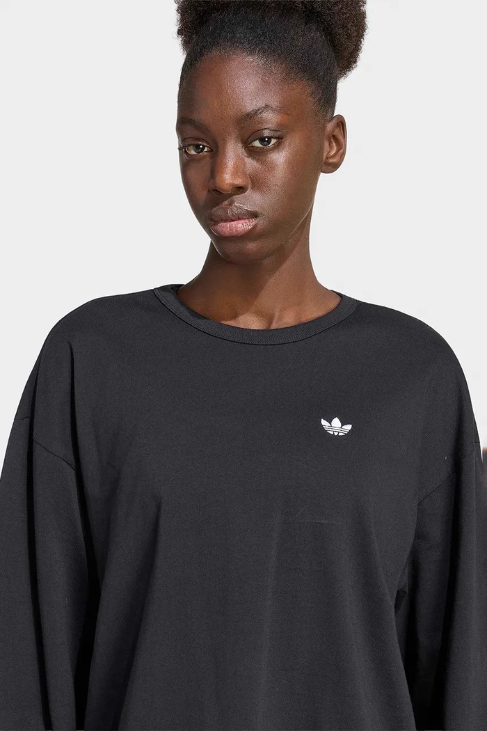 Μακρυμάνικο γυναικείο βαμβακερό Essentials adidas Originals KQ6727 μαύρο