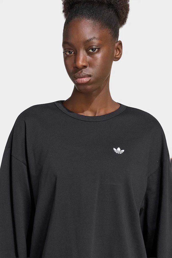 Μακρυμάνικο γυναικείο βαμβακερό Essentials adidas Originals KQ6727 μαύρο