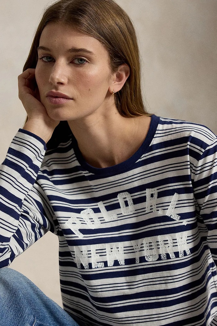 Polo Ralph Lauren longsleeve damski bawełniany granatowy 211B17804
