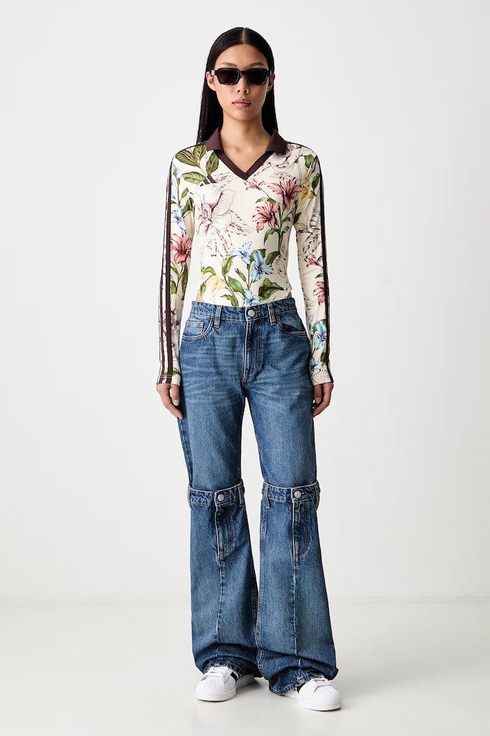 adidas body damskie x Farm Rio KR0232 beżowy AW26