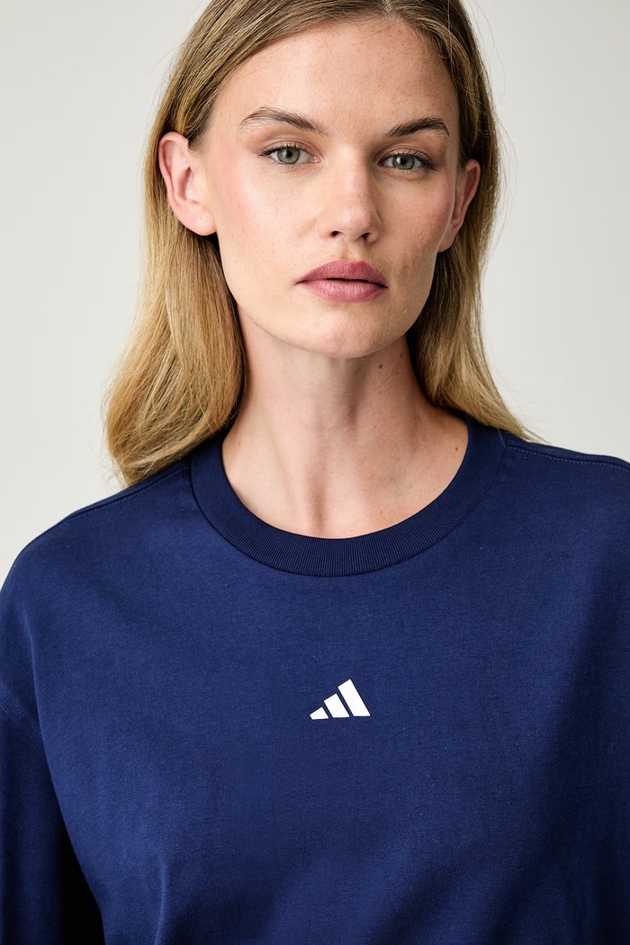 adidas longsleeve damski bawełniany Essentials granatowy KX3178