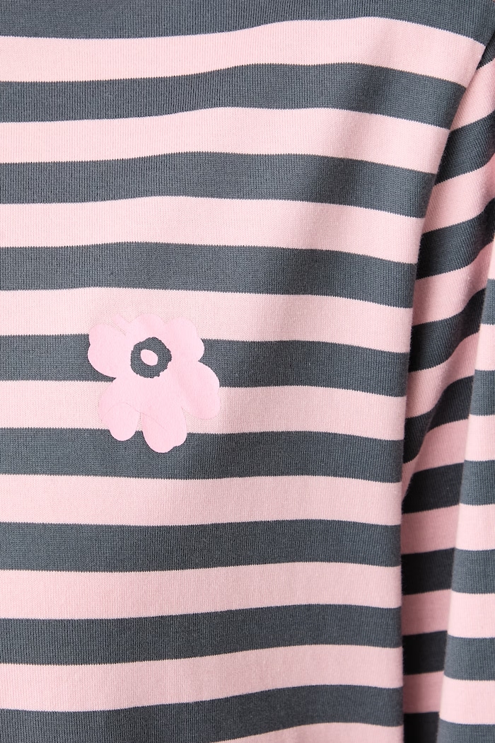 Maglietta a maniche lunghe da donna in cotone Marimekko rosa 096242