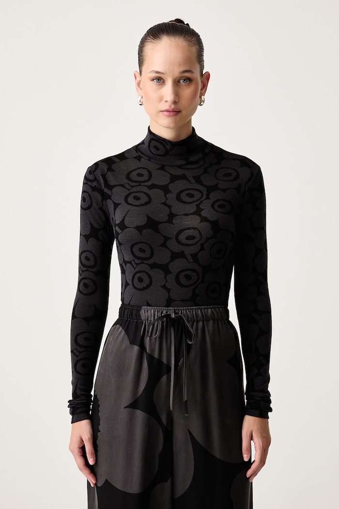 Marimekko Majica dugih rukava za žene od vune crna 096151